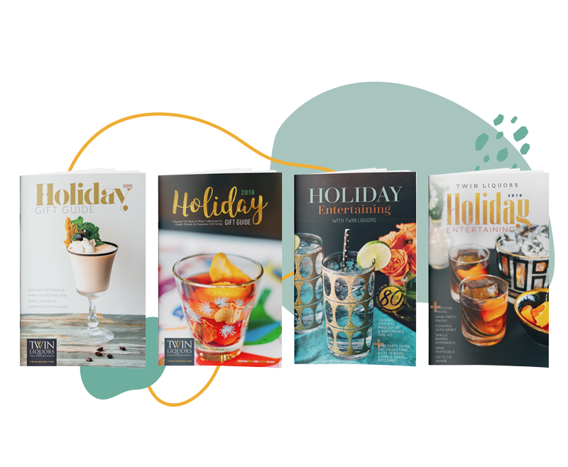twin liquor brochure covers