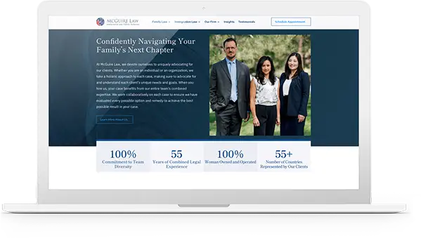 laptop with McGuire website I designed