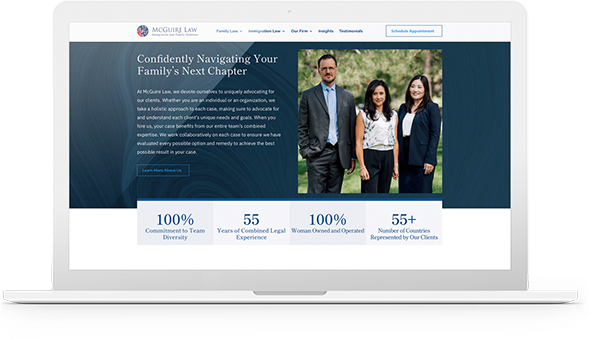 laptop with McGuire website I designed