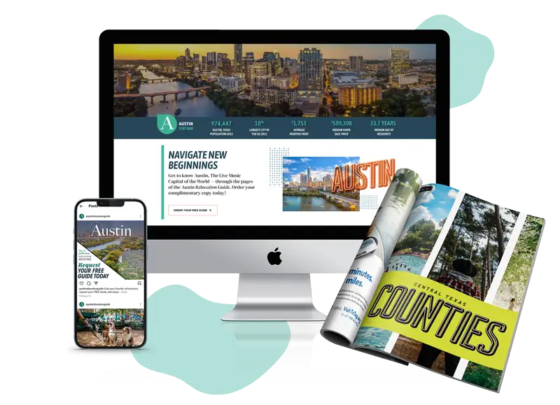 Computer, magazine and phone mockup