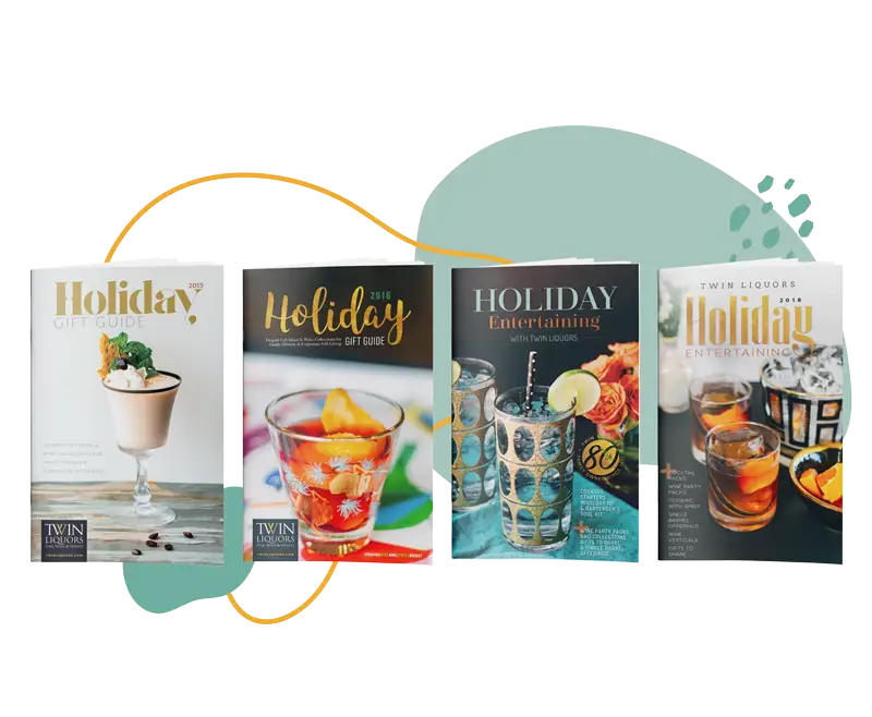 twin liquor brochure covers
