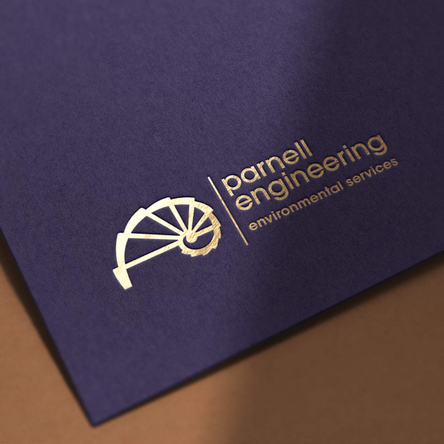 Parnell Engineering foil stamp close up of logo